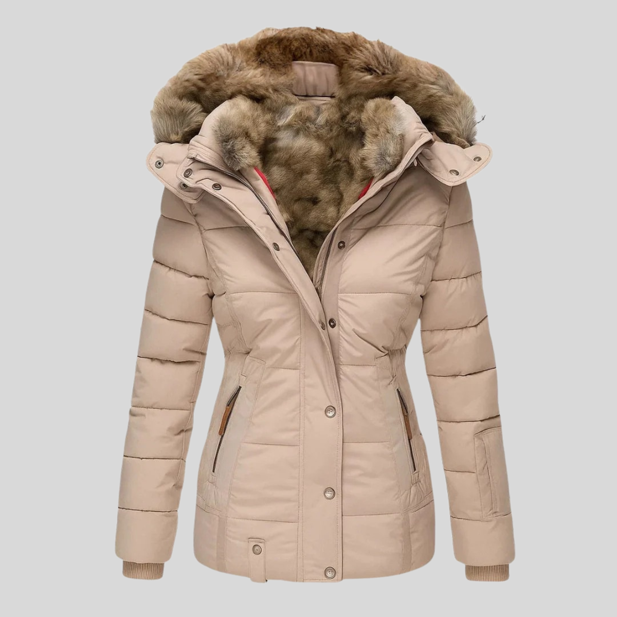 Bochra™ | Quilted parka with faux fur hood