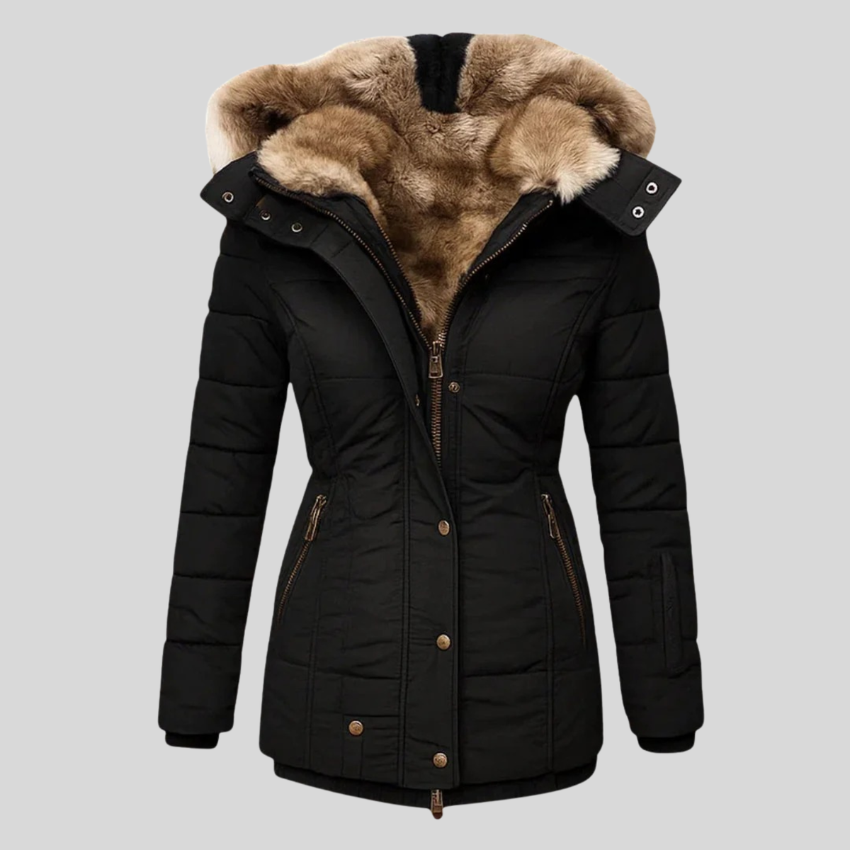 Bochra™ | Quilted parka with faux fur hood