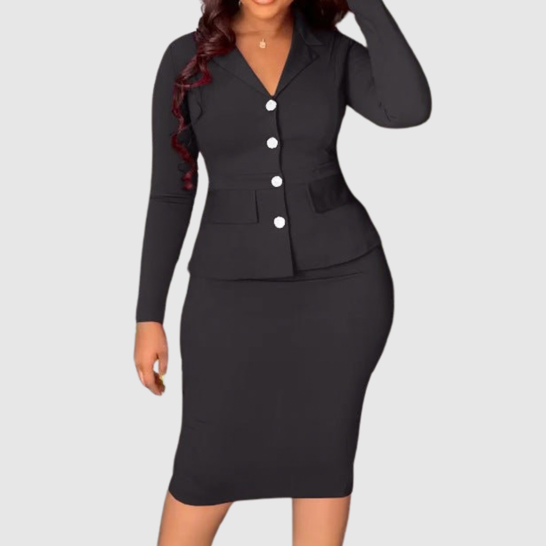 Élodie | Fitted Blazer and Pencil Skirt Set