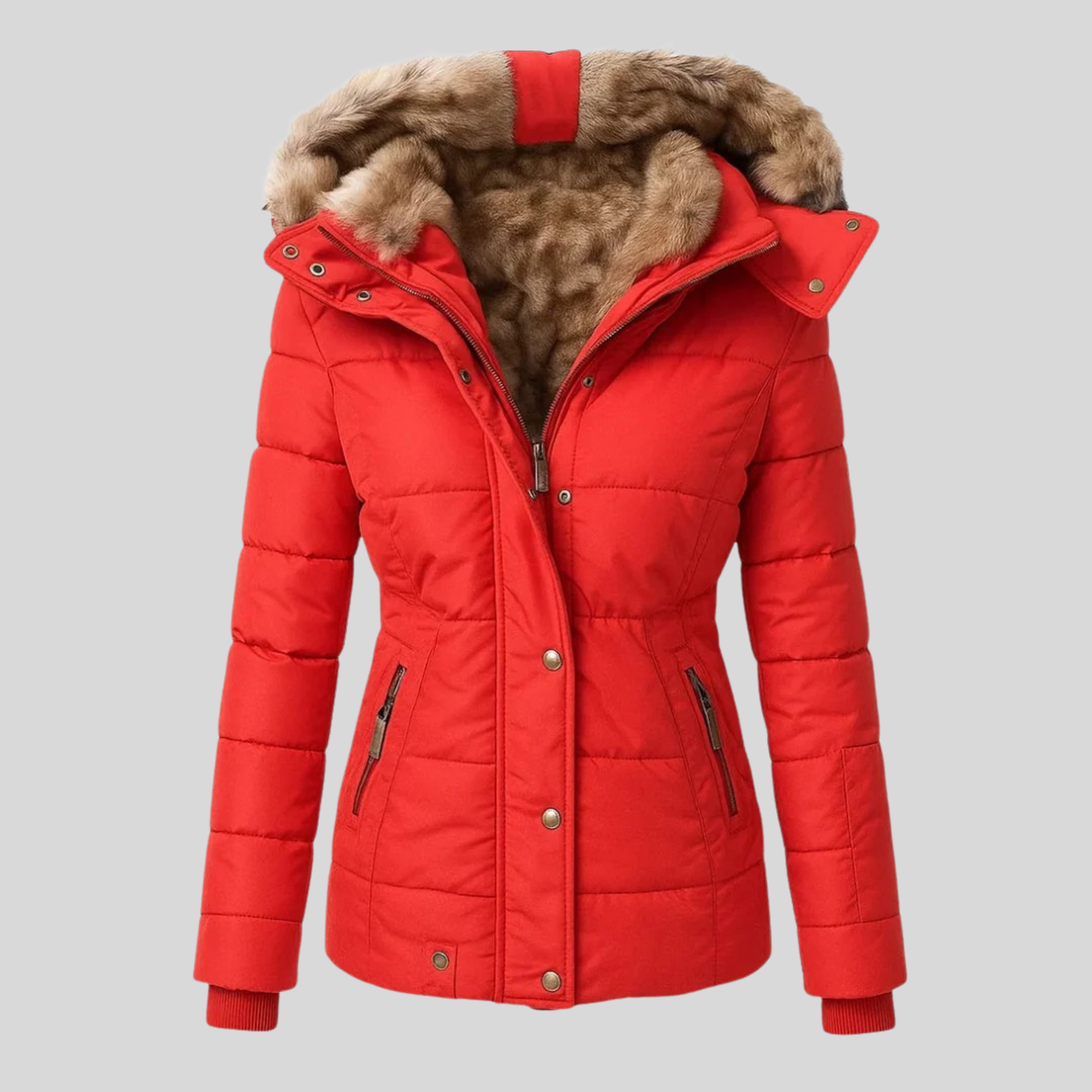Bochra™ | Quilted parka with faux fur hood