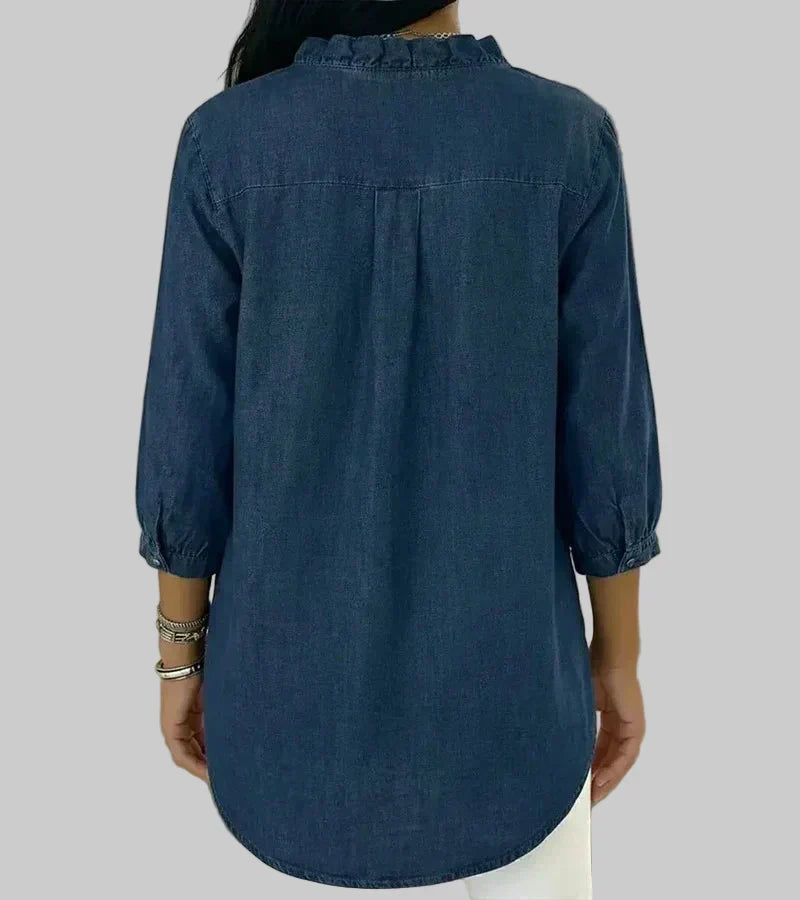 Abigail™ Elegant Denim Blouse