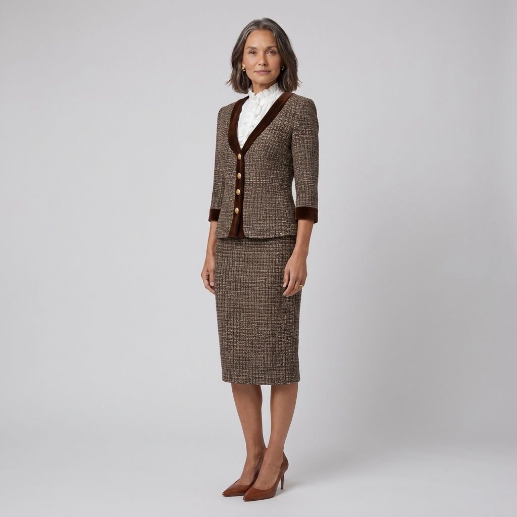 Talia | Tweed Suit Set: Short Blazer and Pencil Skirt