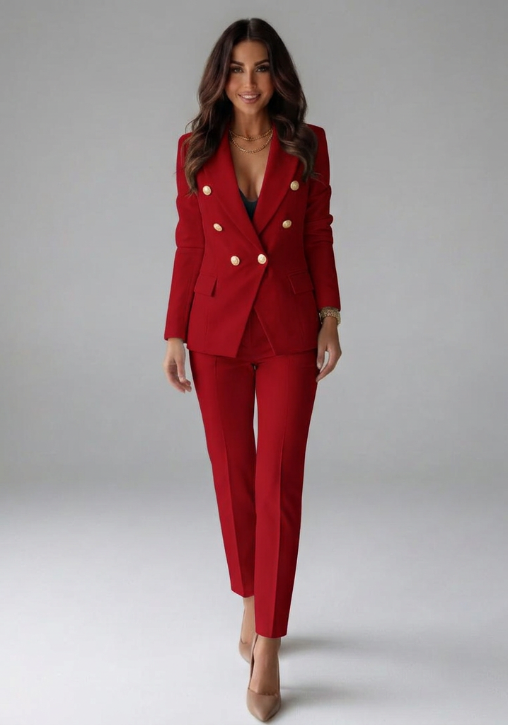 Gabrielle | Tailored Suit Set with Double-Breasted Blazer and Trousers