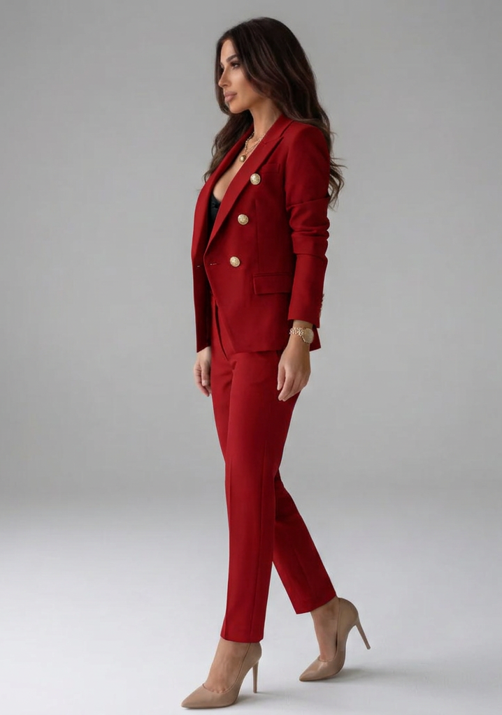 Gabrielle | Tailored Suit Set with Double-Breasted Blazer and Trousers