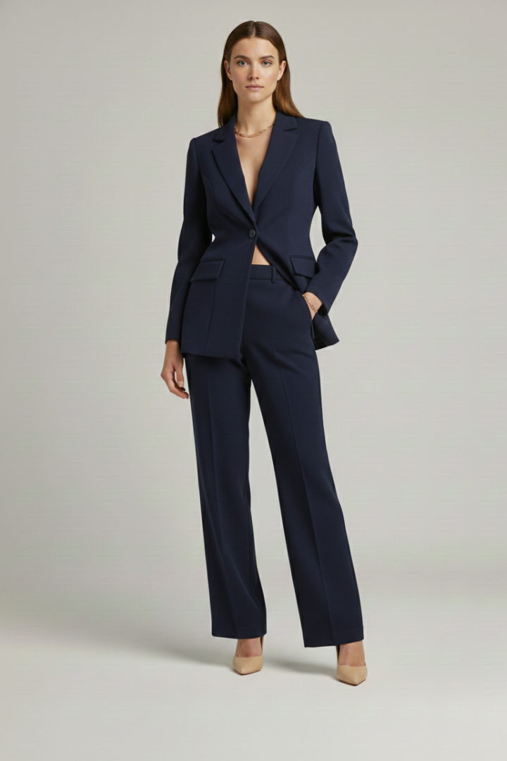 Suit Set – Structured Blazer and Wide-Leg Trousers