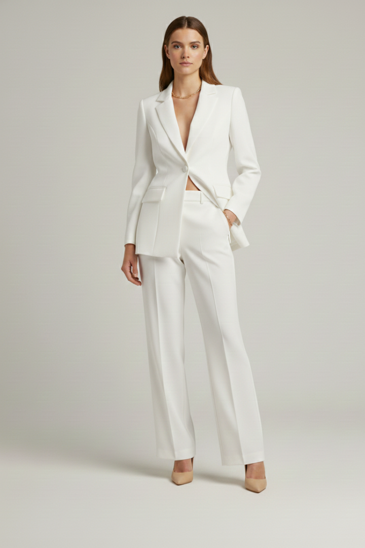 Suit Set – Structured Blazer and Wide-Leg Trousers