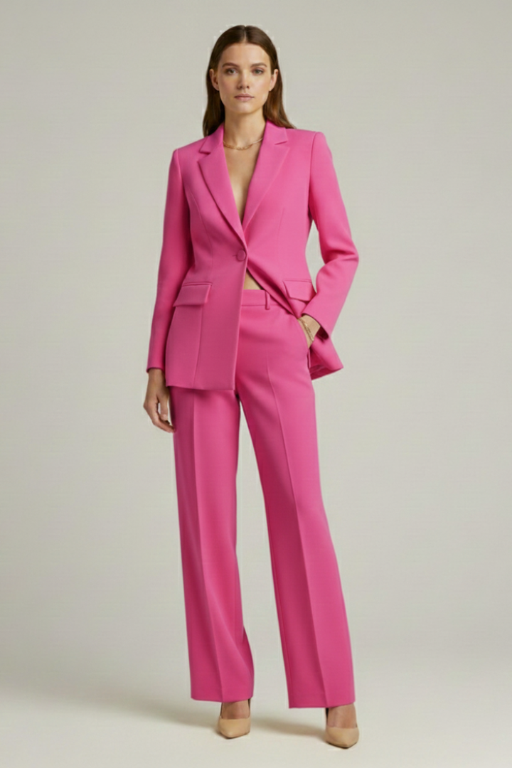 Suit Set – Structured Blazer and Wide-Leg Trousers