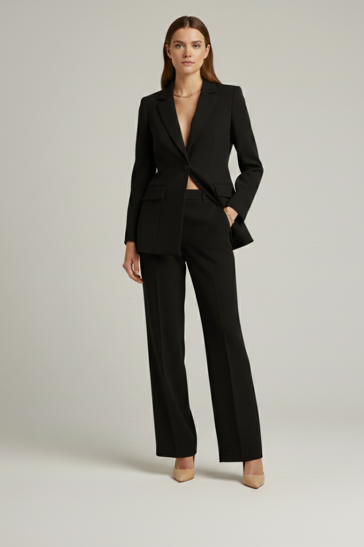Suit Set – Structured Blazer and Wide-Leg Trousers