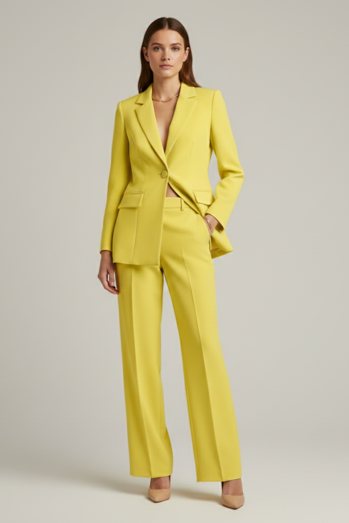 Suit Set – Structured Blazer and Wide-Leg Trousers