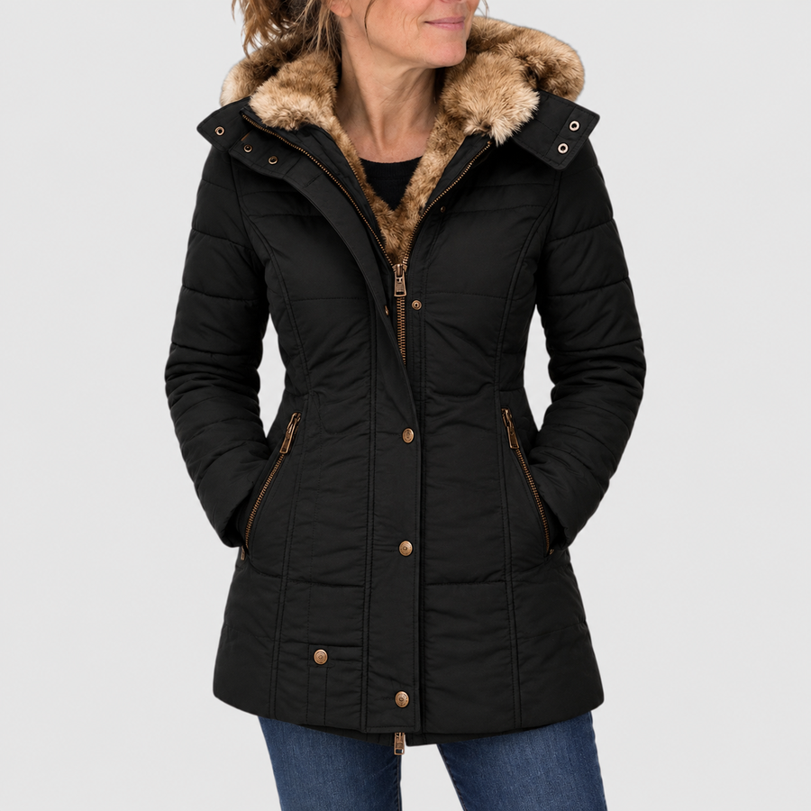 Bochra™ | Quilted parka with faux fur hood