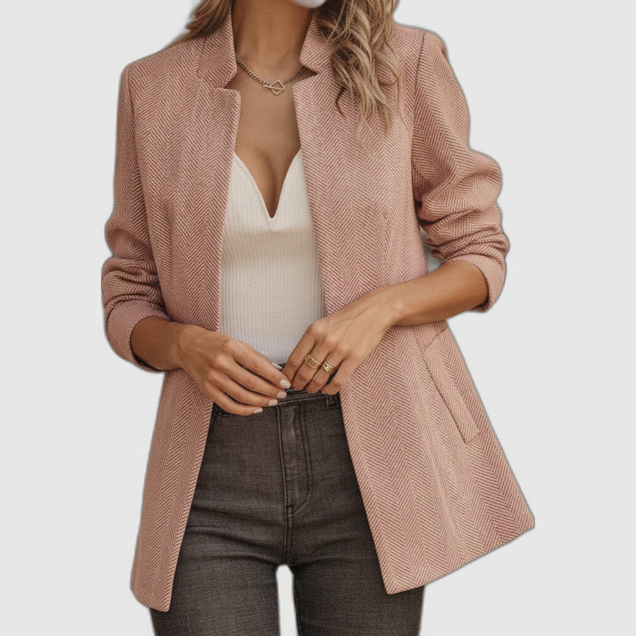 Amara | Light Pink Textured Blazer