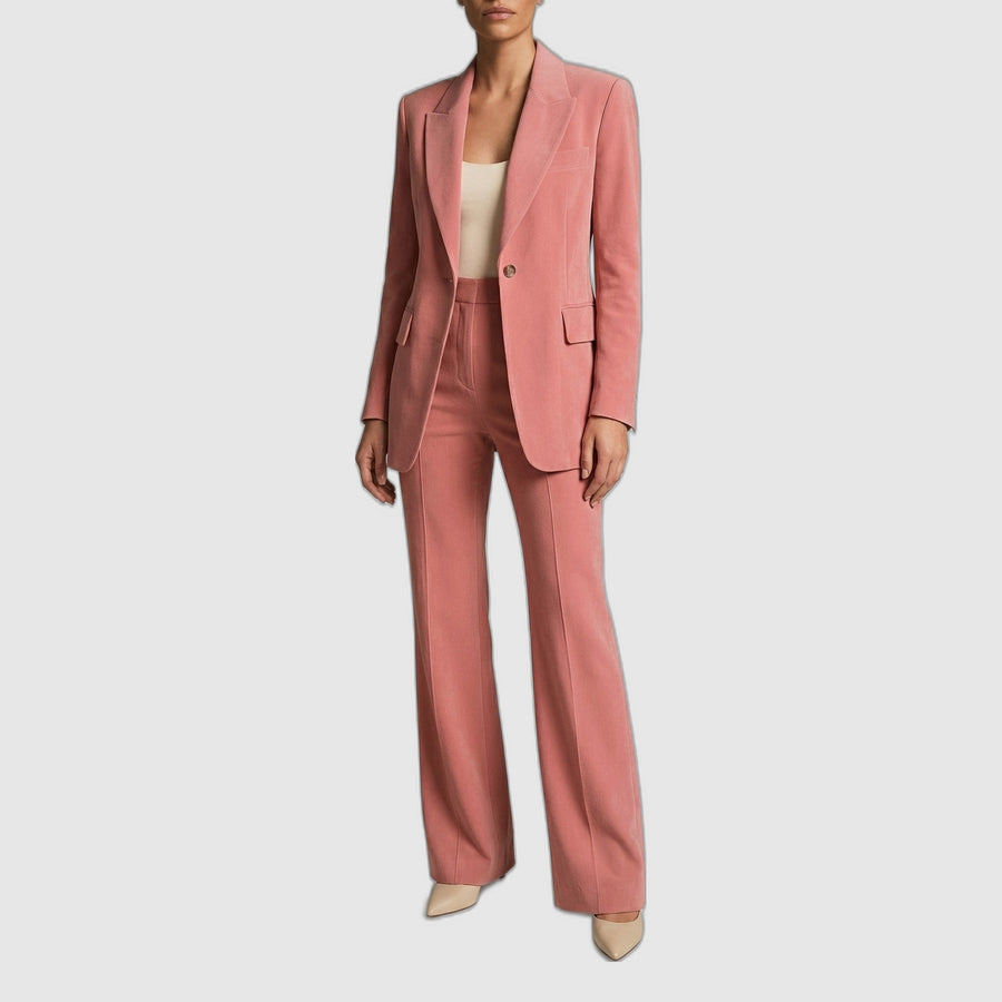 Blazer and Wide Leg Trousers Suit Set