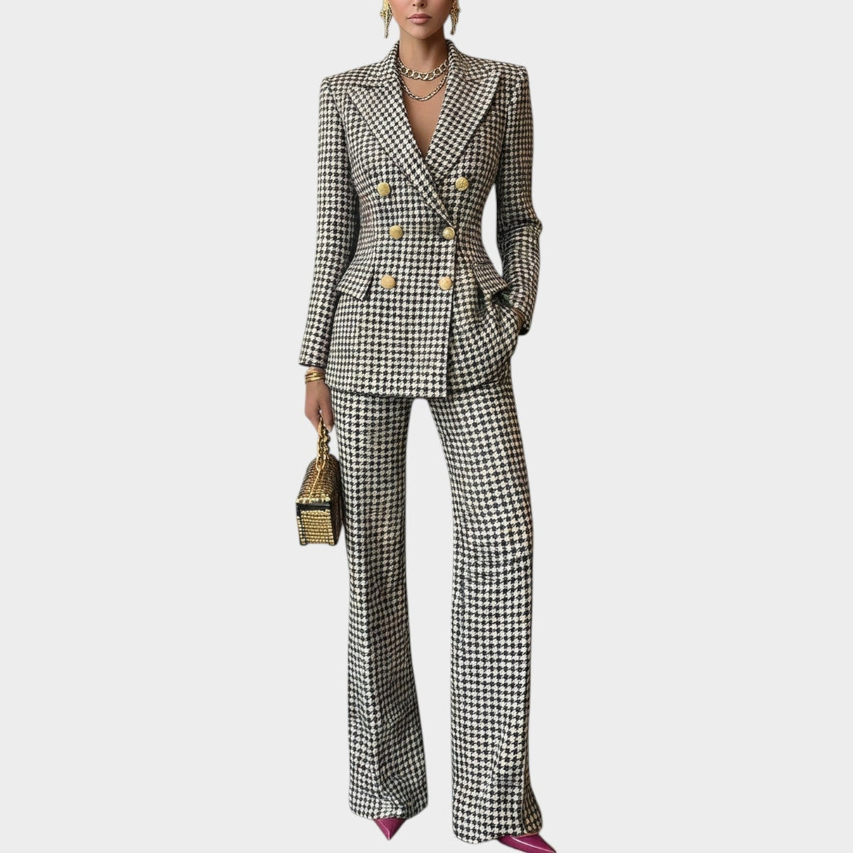 Eloise | Two-Piece Plaid Suit Set