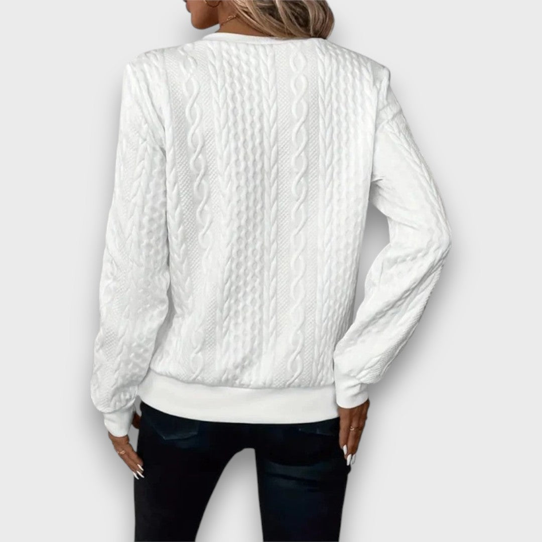 Solena – Zip-up Sweater in Twisted Knit