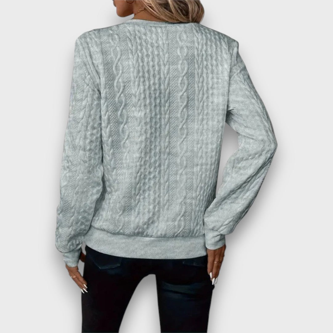 Solena – Zip-up Sweater in Twisted Knit