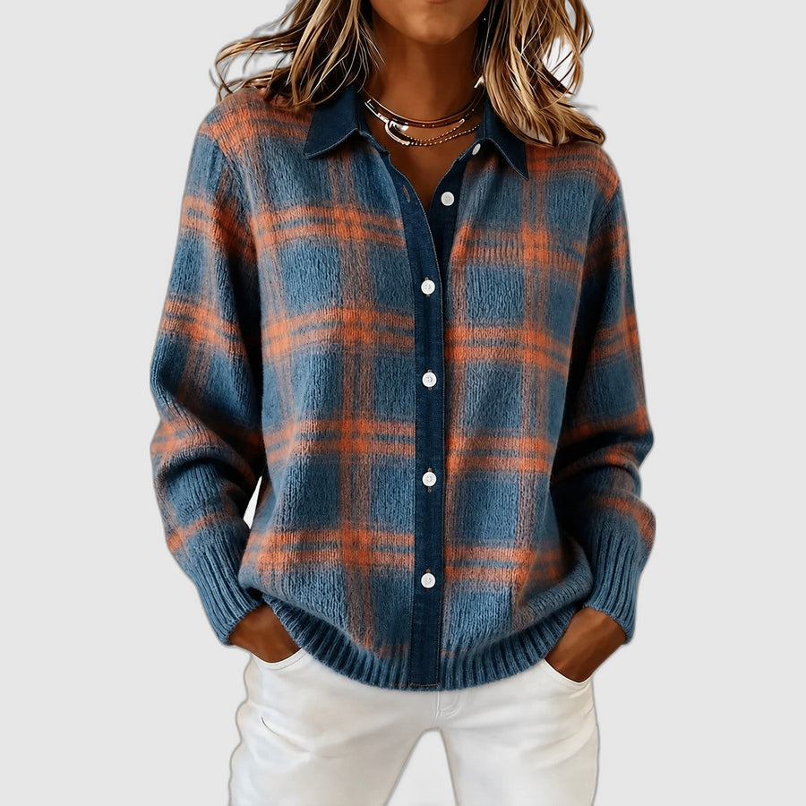 Lumi | Elegant Checkered Cardigan
