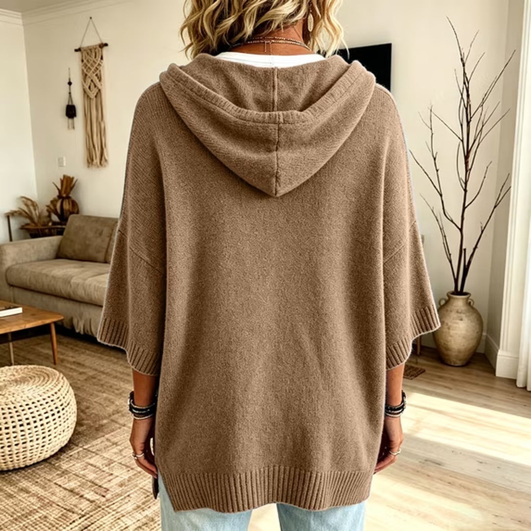 Manon – Taupe Poncho Sweater