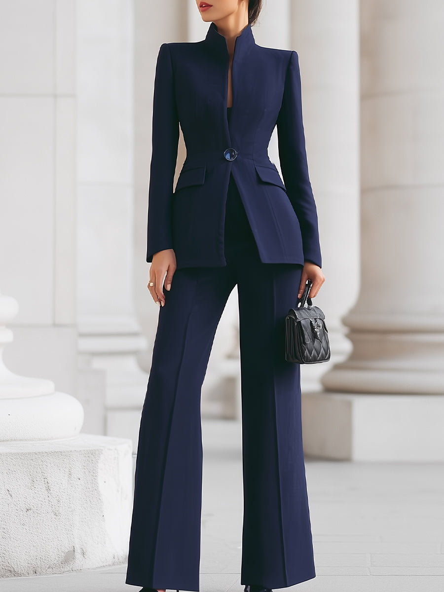 Vera | High-neck blazer and wide-leg trousers