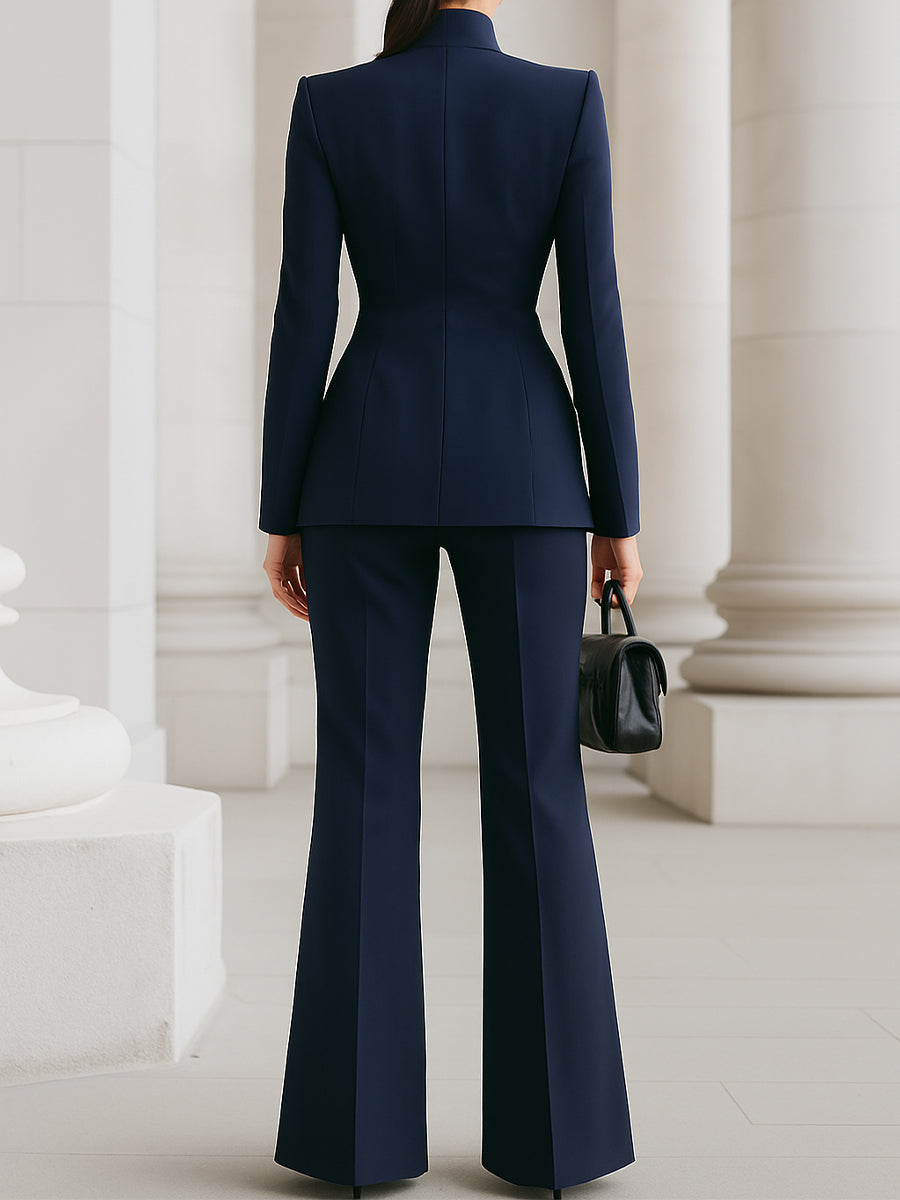 Vera | High-neck blazer and wide-leg trousers