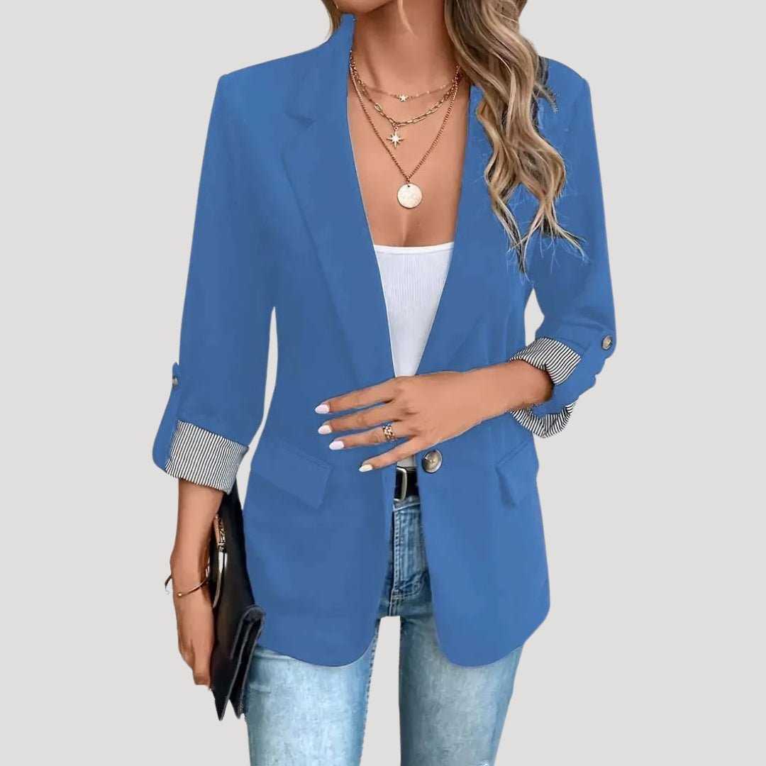Clara | Structured Blazer with Single Button and Roll-Up Sleeves