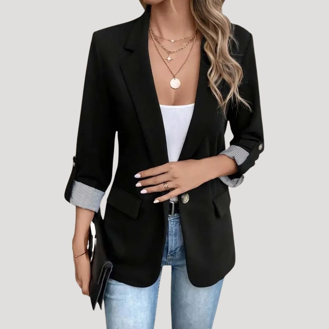 Clara | Structured Blazer with Single Button and Roll-Up Sleeves
