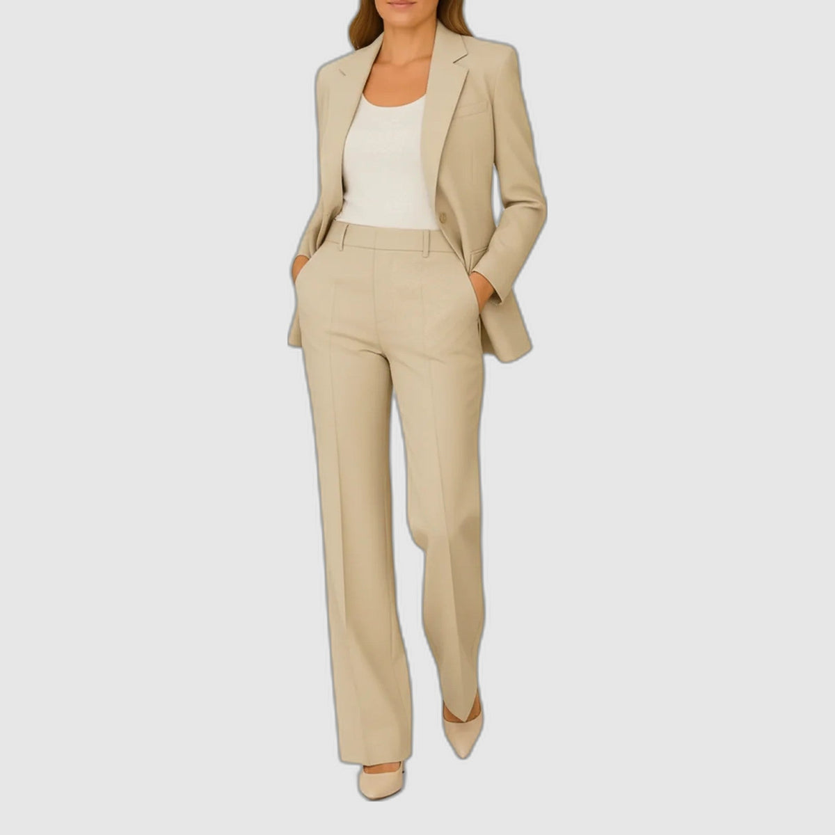Valmira | Blazer and Straight Pants Suit Set