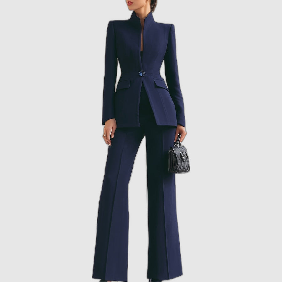 Vera | High-neck blazer and wide-leg trousers