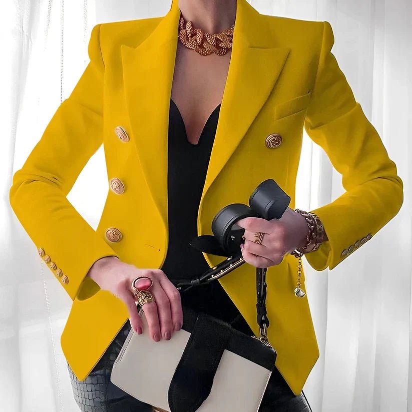 Catherine | Fitted Double-Breasted Blazer with Gold Buttons