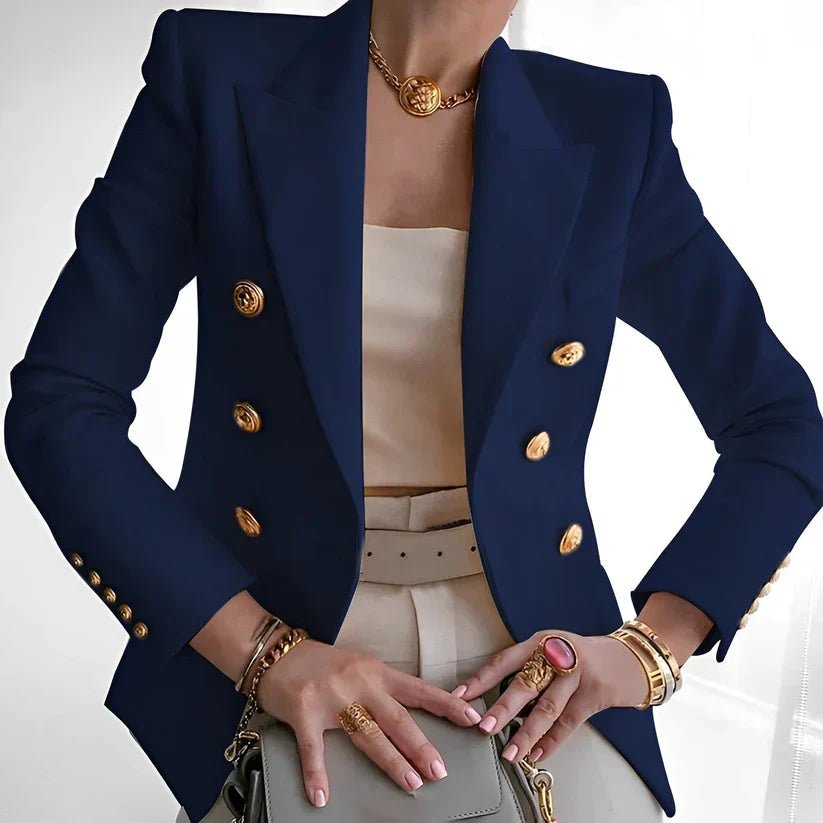 Catherine | Fitted Double-Breasted Blazer with Gold Buttons