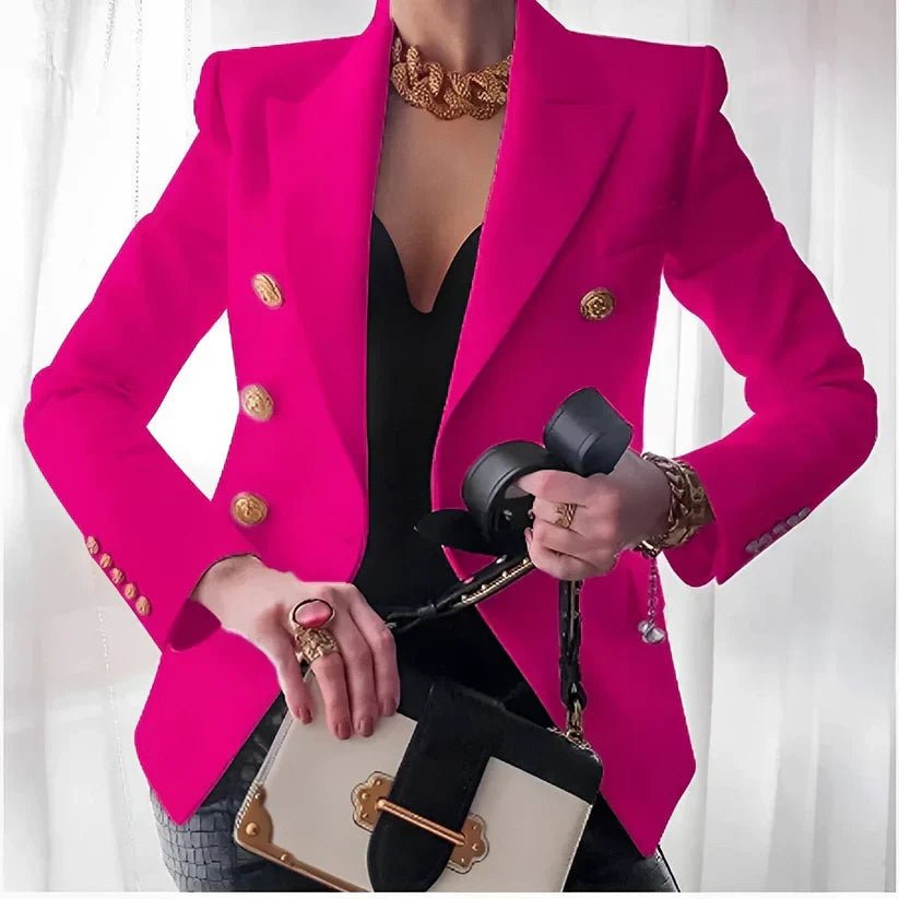 Catherine | Fitted Double-Breasted Blazer with Gold Buttons