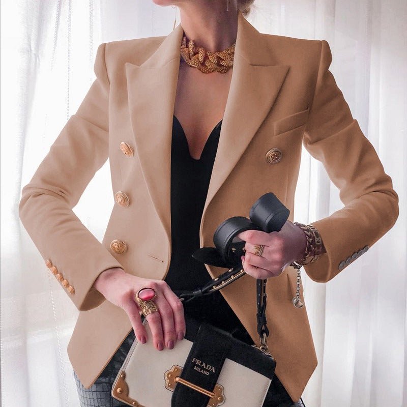 Catherine | Fitted Double-Breasted Blazer with Gold Buttons